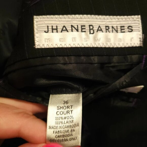 Jhanes Barnes Black pin-strip Suit 3 piece Set - Picture 2 of 5